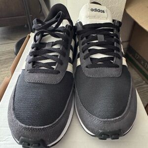 adidas Black & White Retro Runner Sneakers